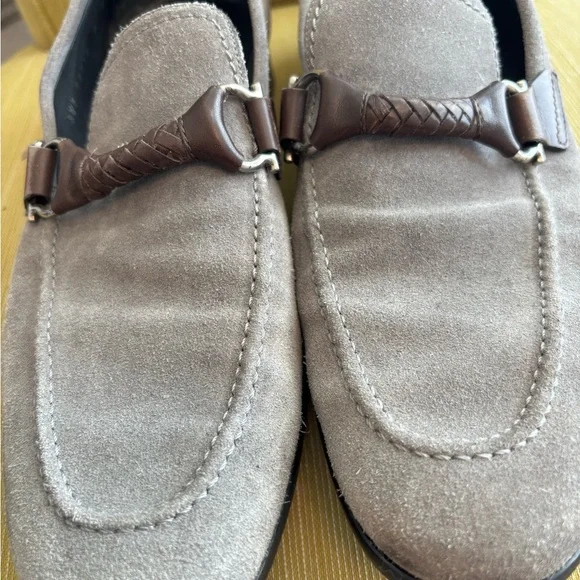 Salvatore Ferragamo Men's Taupe Suede Loafers